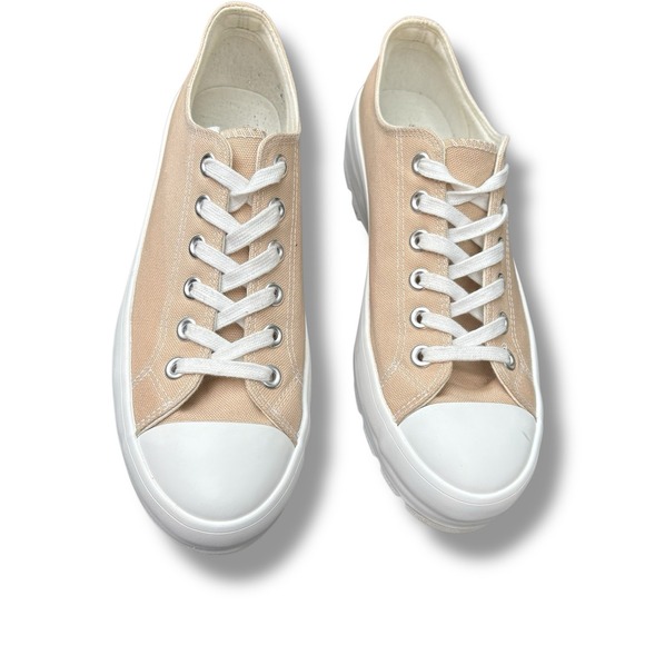 Sincerely Jules‎ Natural Tan Low Rise Platform Sneakers New Size 10M - Picture 3 of 8